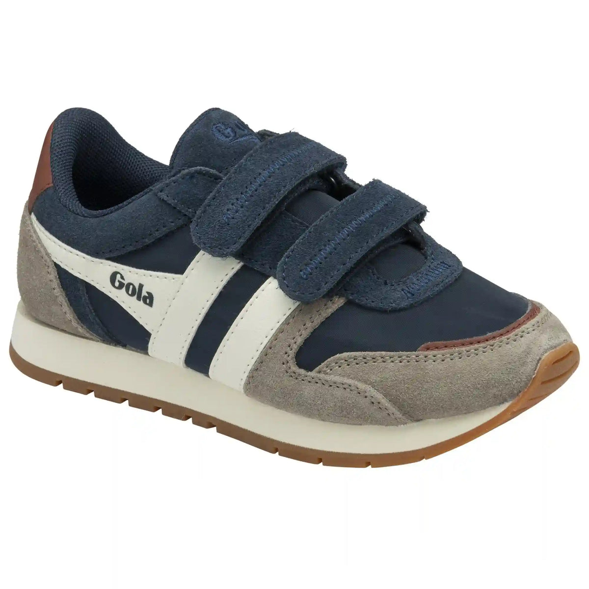 Gola Classics Kids' Austin Strap Sneakers - Navy/Rhino/Off White