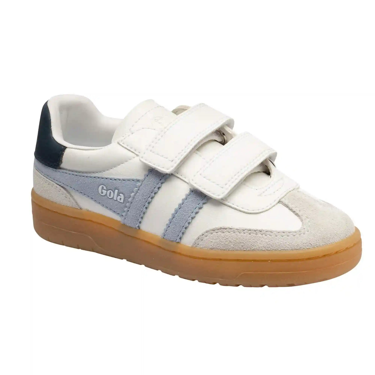 Gola Classics Kids' Viper Pure Strap Sneakers - White/Air/Navy/Gum